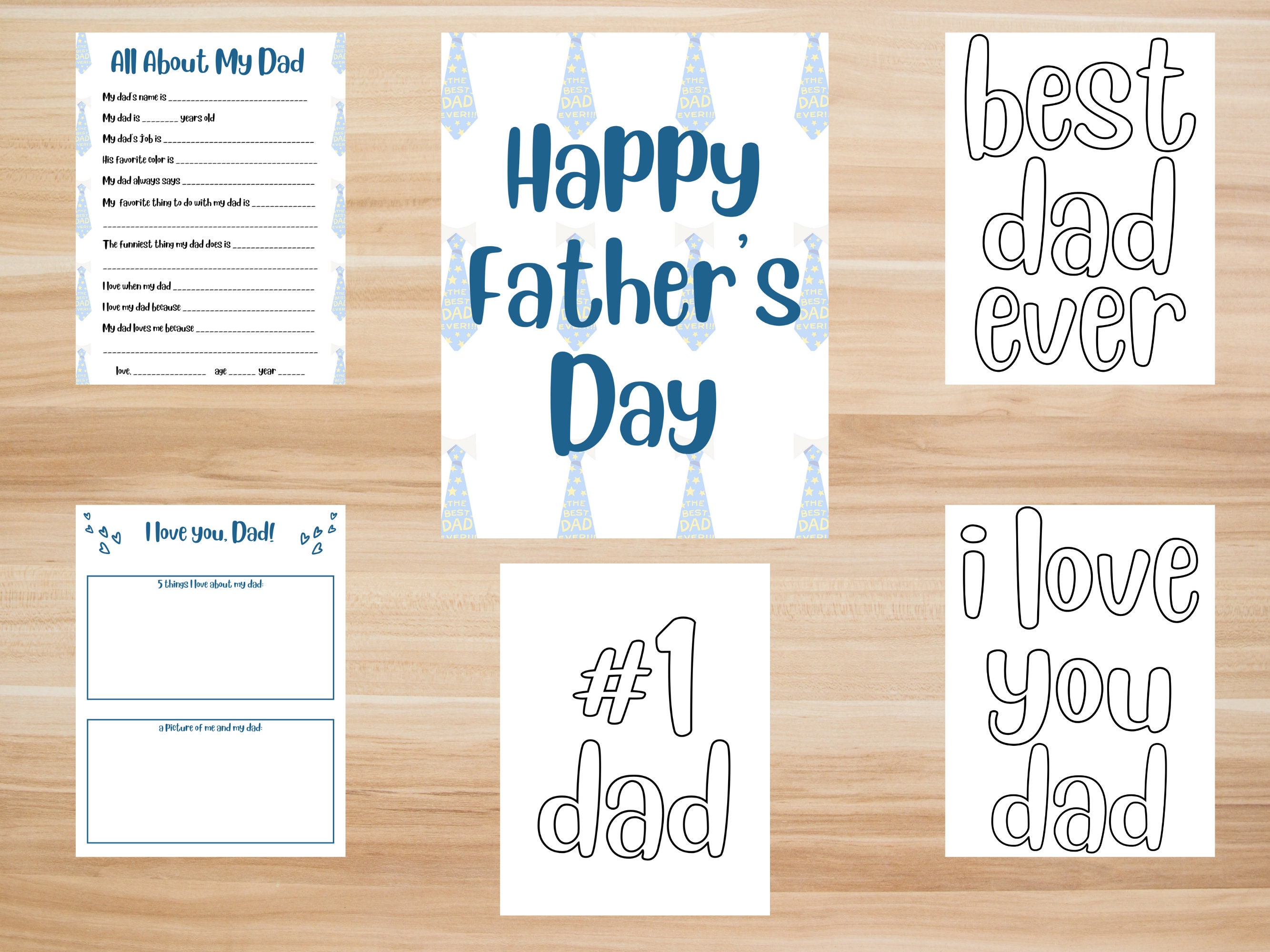 Father's Day Printable and Coloring Sheets All About Dad Worksheet ...