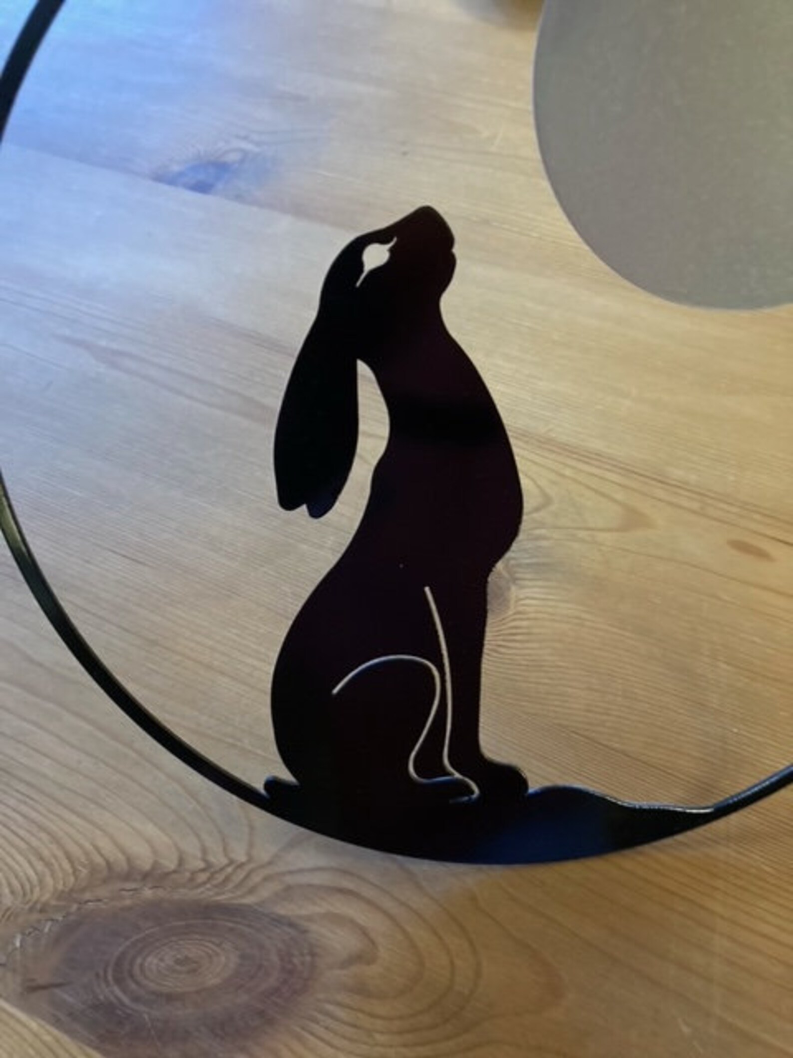 Metal Wall Art Steel Moon Gazing Hare Plaque Home Decor Etsy