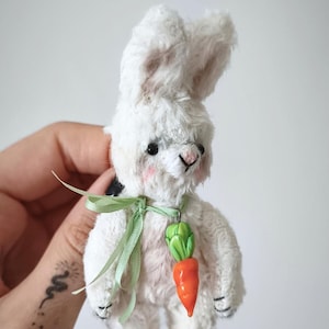 Cute teddy bunny, mini bunny toy, bunny friend for Blythe, rabbit mini toy, plush mini bunny, stuffed mini bunny, cute bunny doll