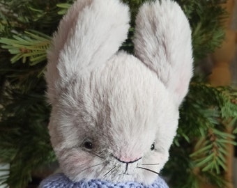 Peluche lapin en peluche, mignon lapin en peluche à collectionner, peluche lapin en peluche, poupée lapin, lapin en peluche, lapin gris en peluche