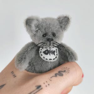 Süße Mini Katze, Teddy Kätzchen, Sammlerstück Mini Teddy Katze, Plüschkatze für Blythe-Puppe, Plüsch Mini Katze, Plüsch Mini Kätzchen