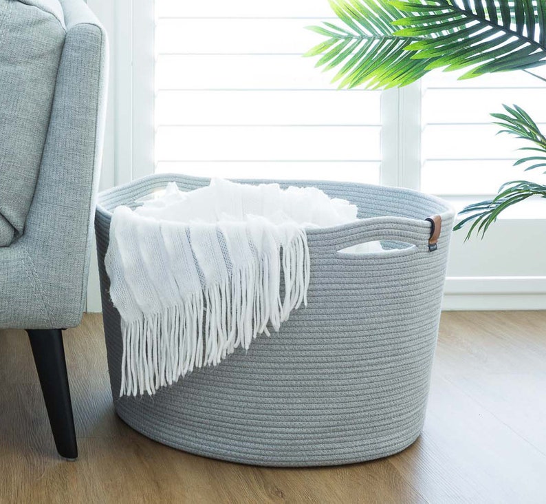 Extra Large Blanket Basket for Living Room Cotton Rope Etsy