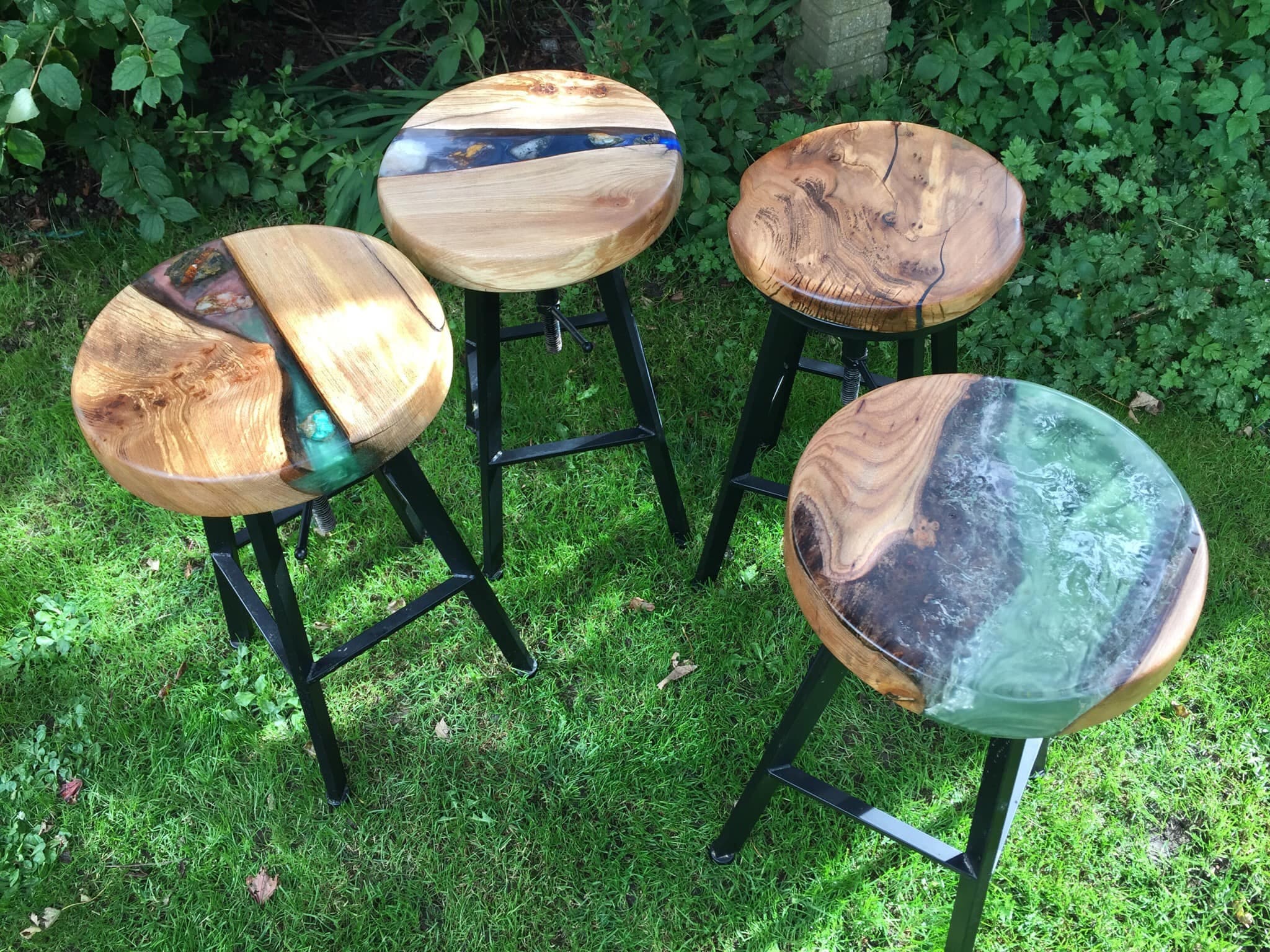 Bespoke Handmade Elm and Resin Stool Etsy UK