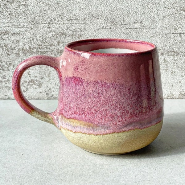 Mug en céramique fait main FRUITS roses 380 ml