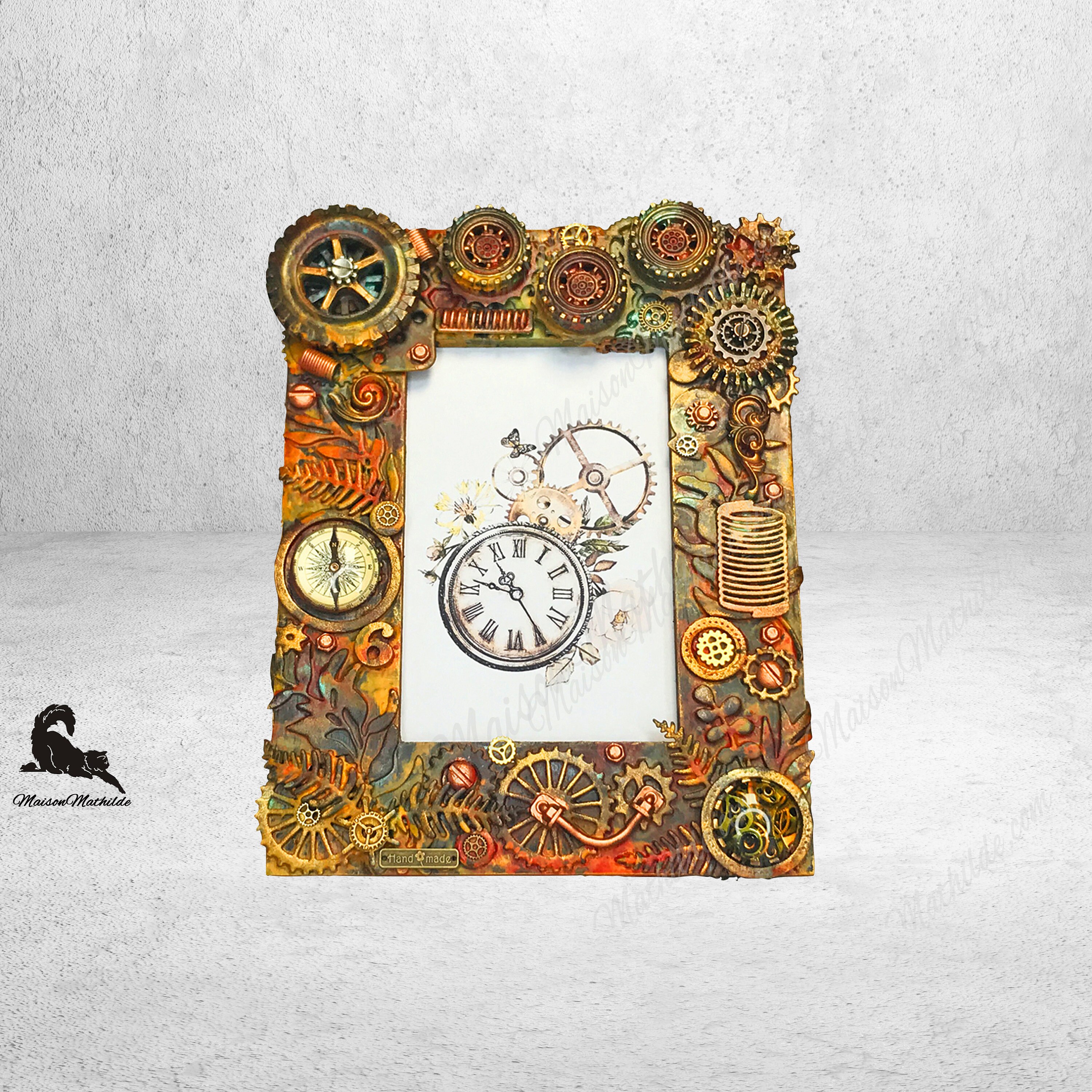 Picture Frame Steam Punk Steampunk Art Bookshelf Decor Victorian Wall 4x6 Picture Decorative Steampu