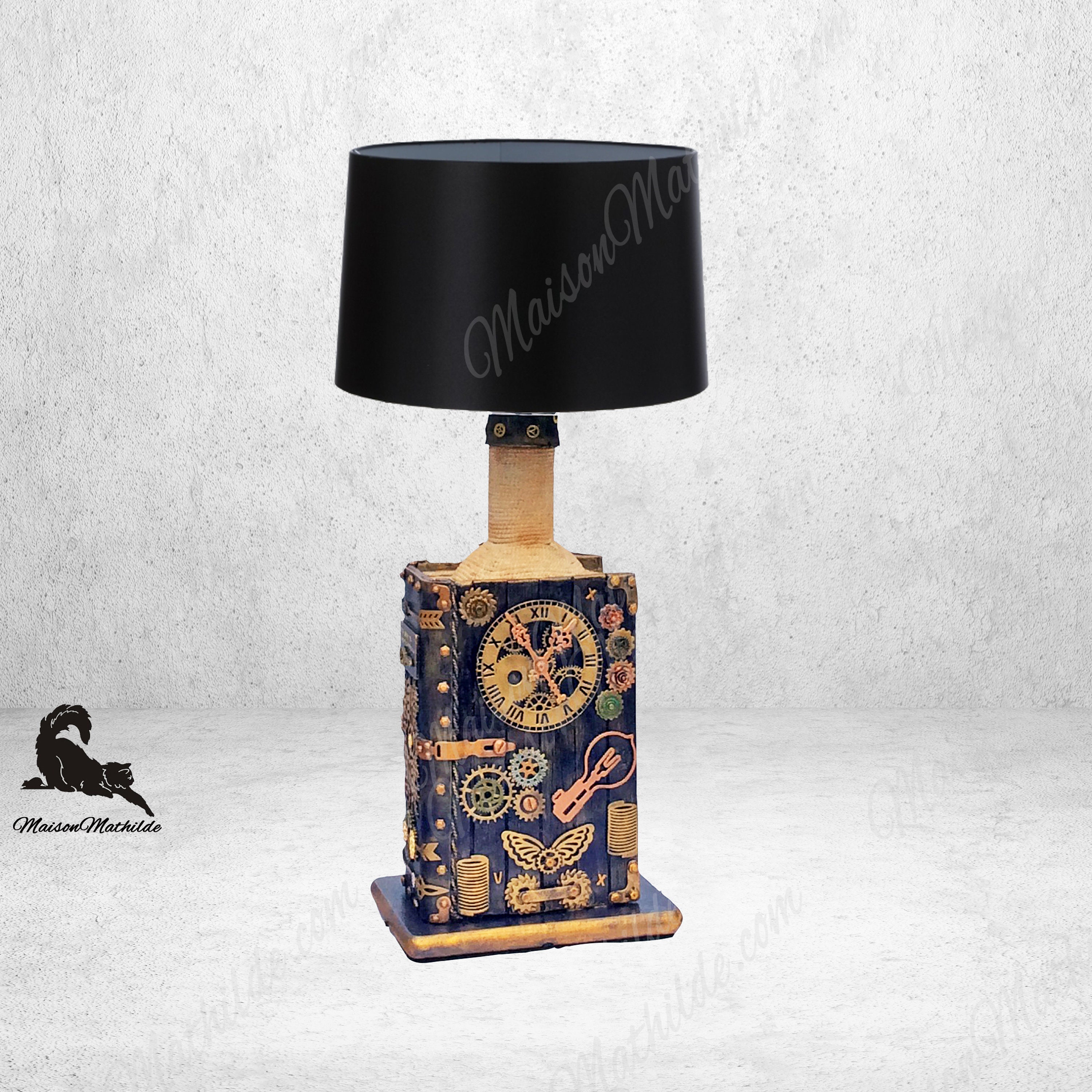 steampunk Lamp Desk Floor Industrial Lighting Bottle Desk Bedside Night Light
