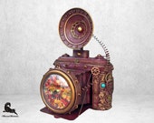 Desk clock Mantle clock Steampunk clock Mantel clock Steampunk decor Bookshelf decor Fireplace mantel Table clock Steampunk art