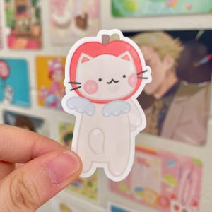 Hamby Angel | Sonny Angel Inspired Apple Cat with Wings Waterproof Sticker