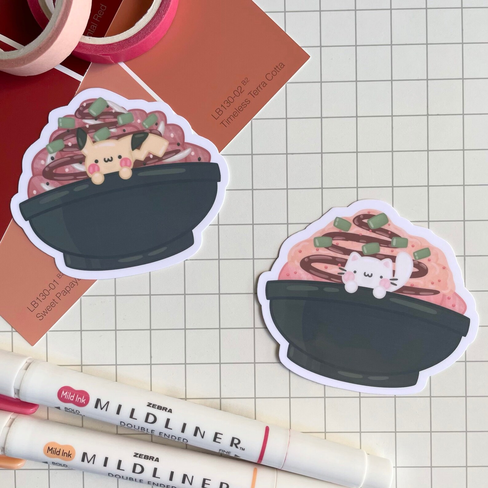 Poke Bowls and Friends Weatherproof Sticker Set Etsy