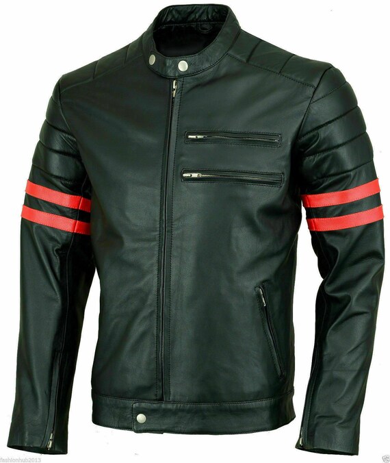 Mens Motorcycle Jacket Black Leather Jacket Lambskin Leather Etsy