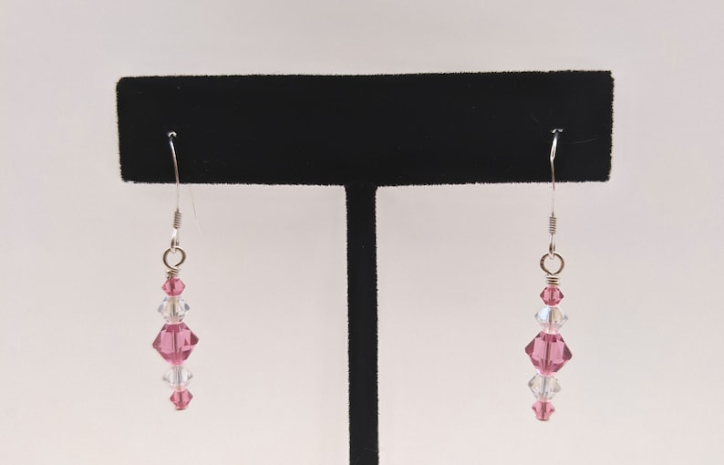 Graduated Swarovski Crystal Drop Earrings, Playful Sterling Silver