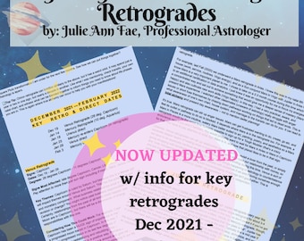 A Girl's Guide to Astrological Retrogrades - Spiritual Curriculum by Julie Ann Fae, Professional Astrologer (+Dec 2021 - Feb 2022 specifics)