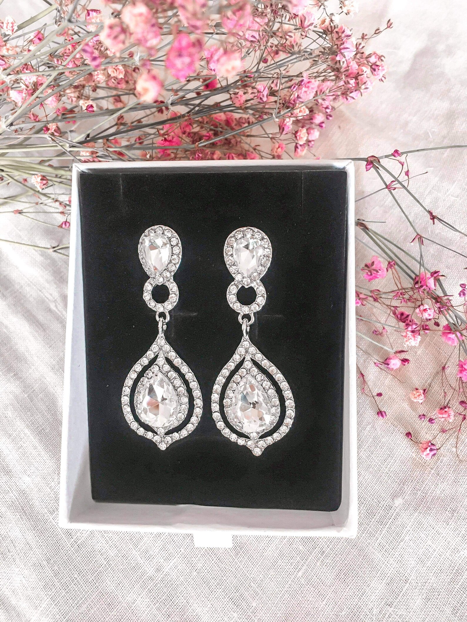 Evelyn Large Statement Bridal Earrings Wedding Earrings Etsy UK