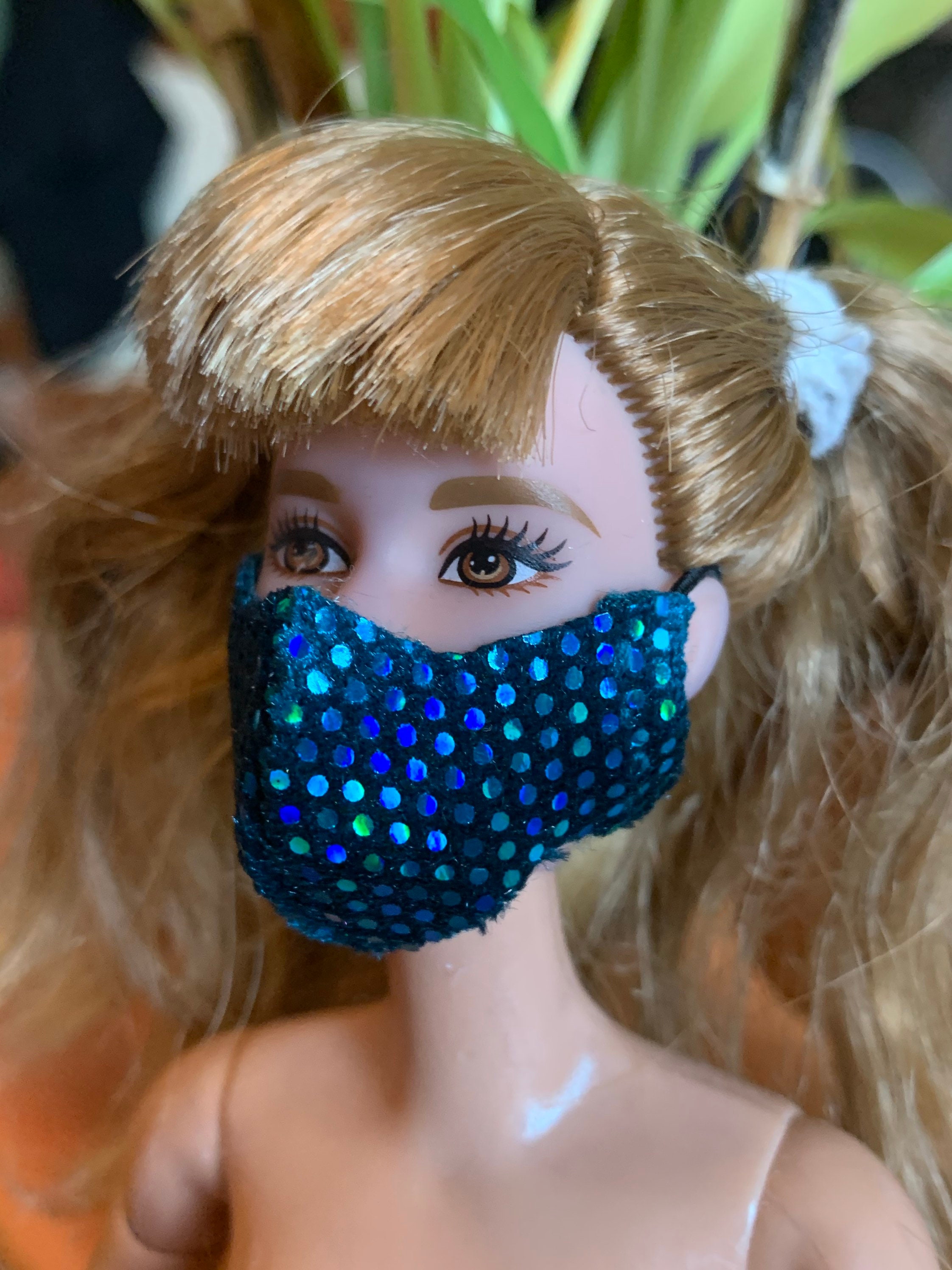 Barbie Doll Face Mask Red Face Make for Barbie Dolls Blue Etsy