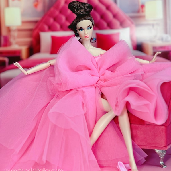 Rosa Tutu Kleid für Barbie-Puppe Riesenbogen