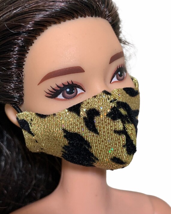 Barbie doll face mask gold mask black face mask for made to Etsy