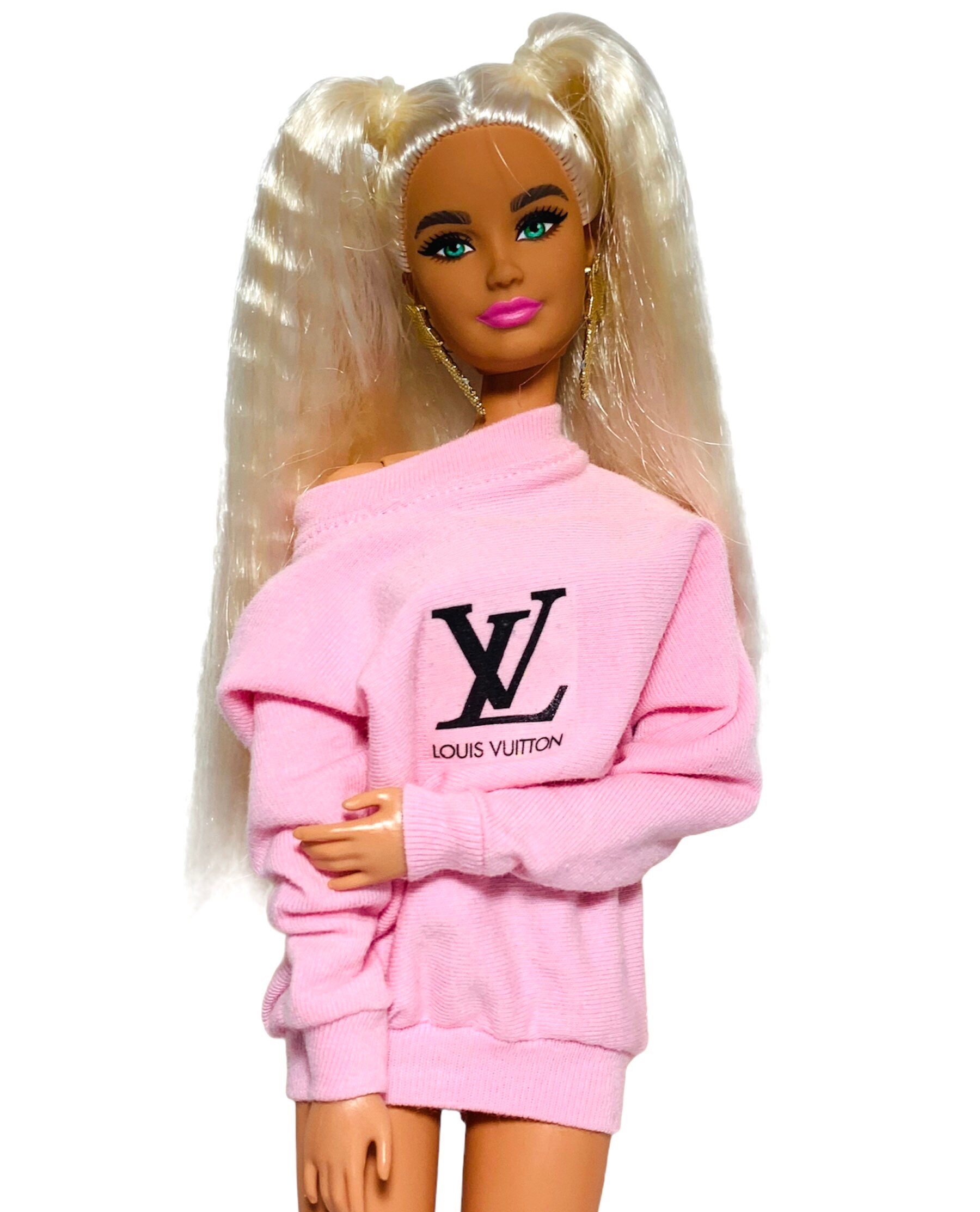 Pink Sweater for Fashion Doll Oversized Sweater With Logo - Etsy
