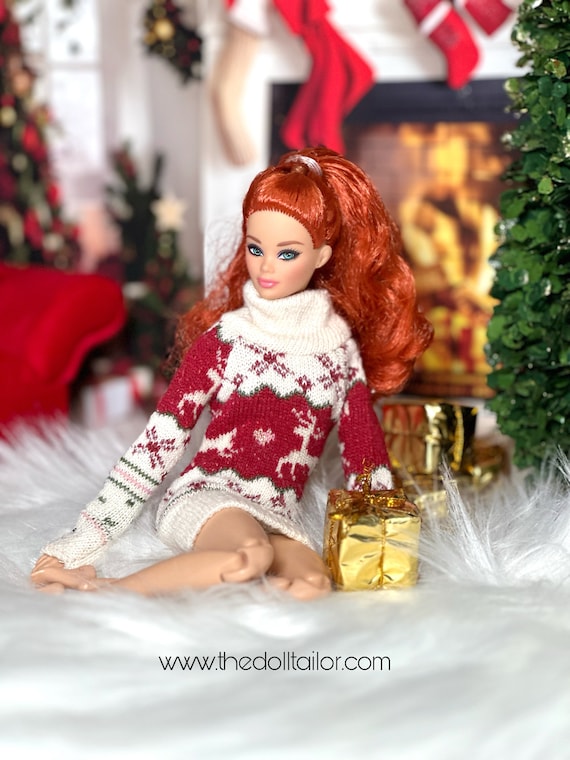 Barbie sweater 2024 dress doll