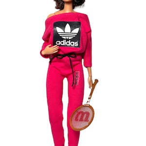 Pink leggings and sweater for fashion dolls pink tracksuit oversized sweatshirt for doll s 1/6 scale sweatpants