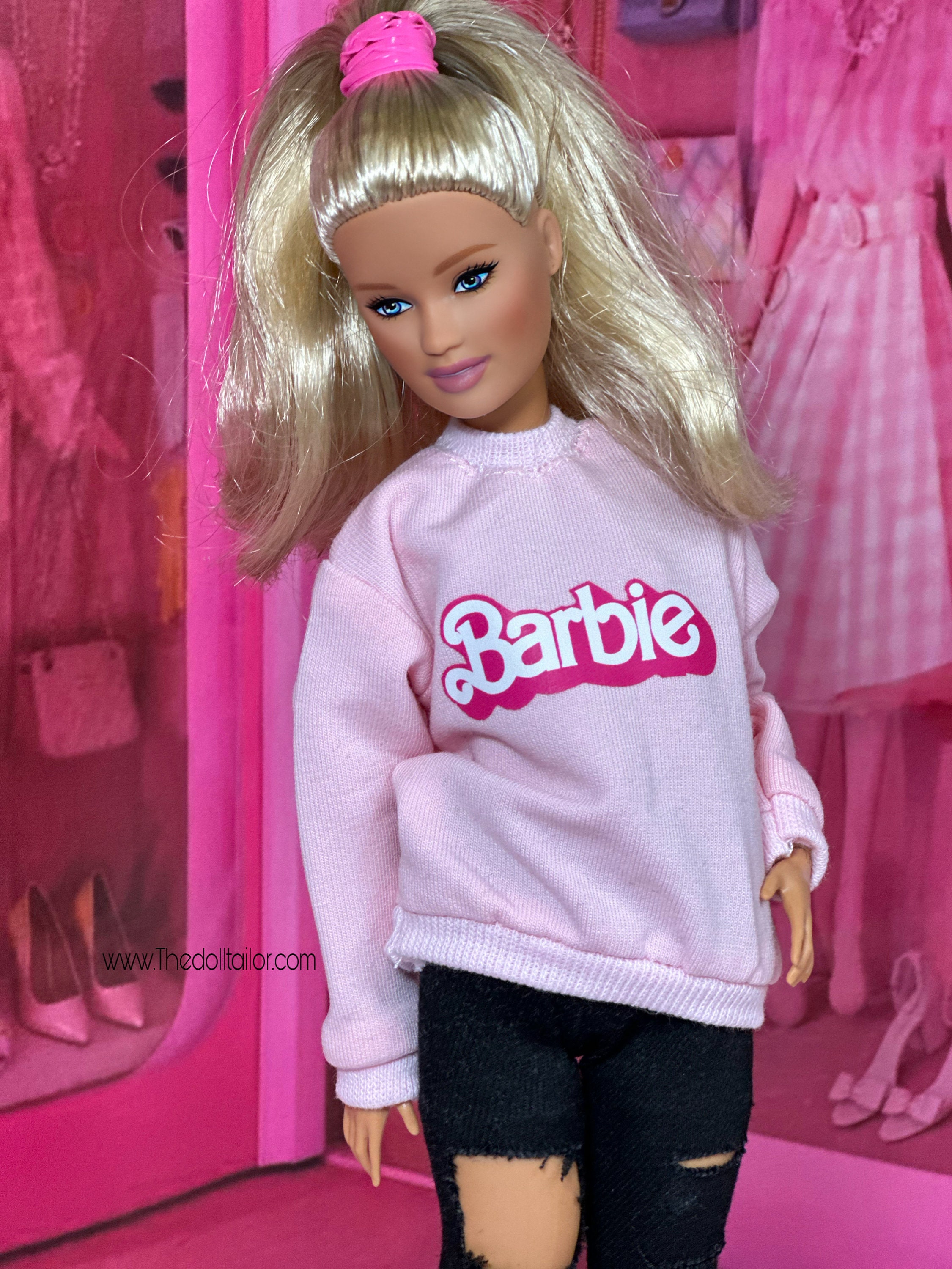 Pink barbie top sweater forever 21
