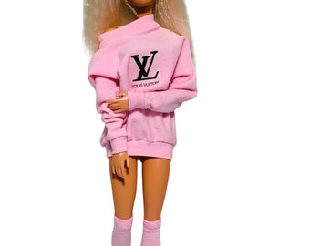 Suéter rosa para muñeca Barbie jersey oversize con logo | Etsy España