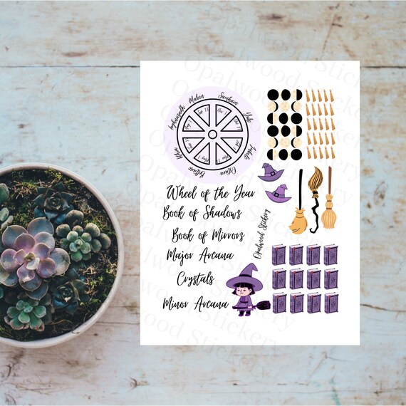 wheel of the year digital printable sticker sheet sabbat etsy