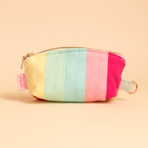 Zéro déchet, porte-monnaie zippé, petit portefeuille coloré, pochette compacte, rayures arc-en-ciel, porte-cartes en tissu, cadeau boîte aux lettres