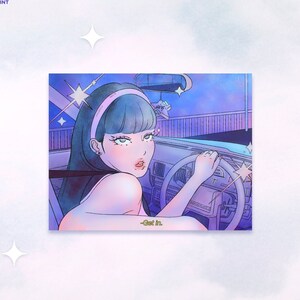 Night Rider Print | Wall Art | Aesthetic Illustration