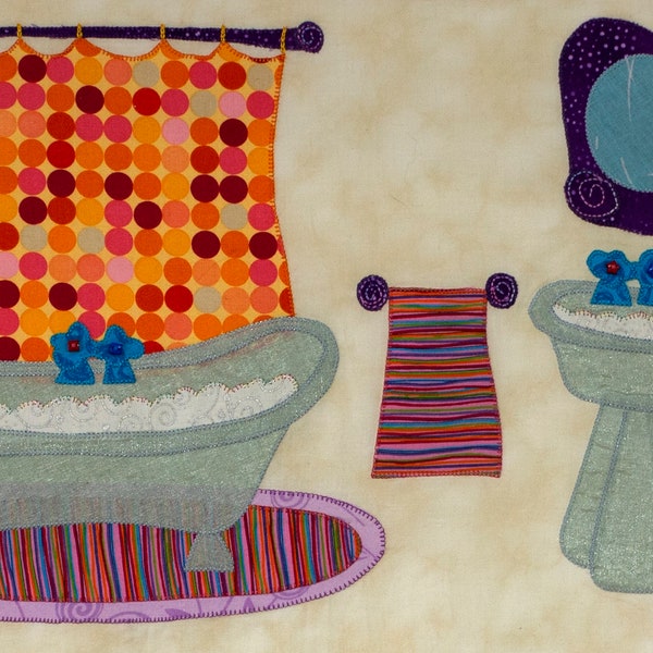 Bathroom Applique Etsy
