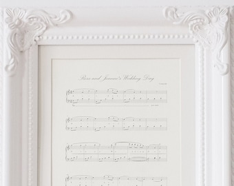 Cadeau personnalisé de musique pour piano, chanson de mariage d'anniversaire personnalisée (partitions et enregistrement audio Spotify)