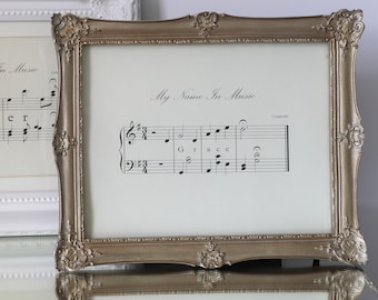 Prénom personnalisé dans des notes de musique, oeuvre d'art murale personnalisée (PDF) Composition sur mesure