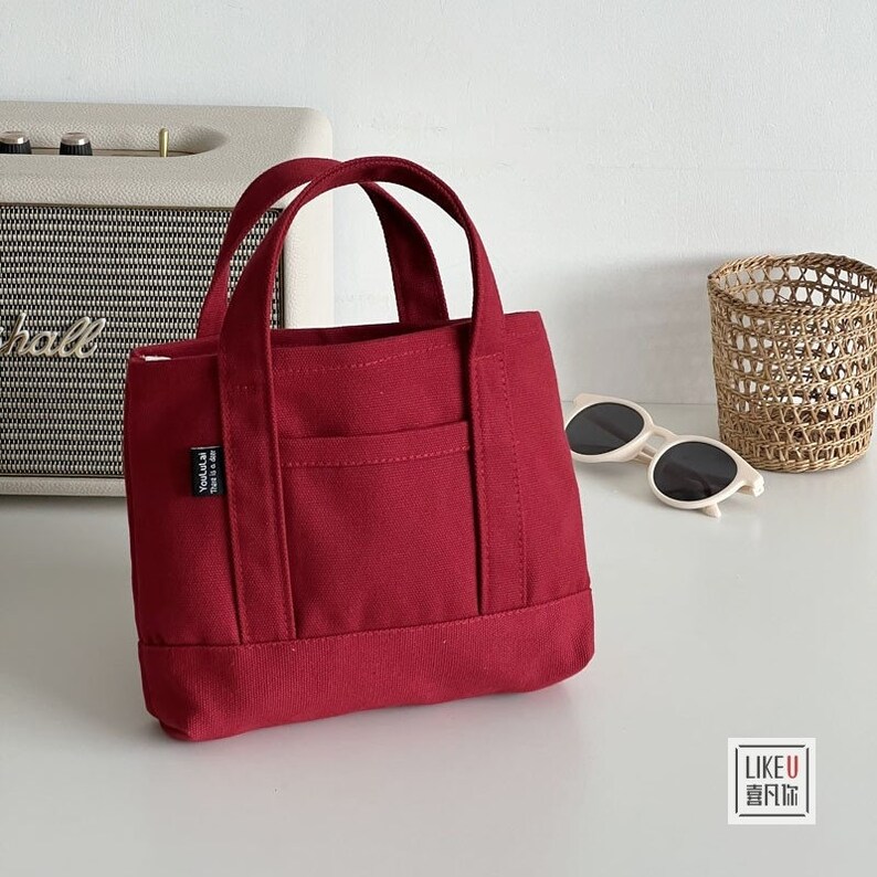 Japanese Canvas Mini Tote Bagsmall Canvas Handbagsvintage Etsy