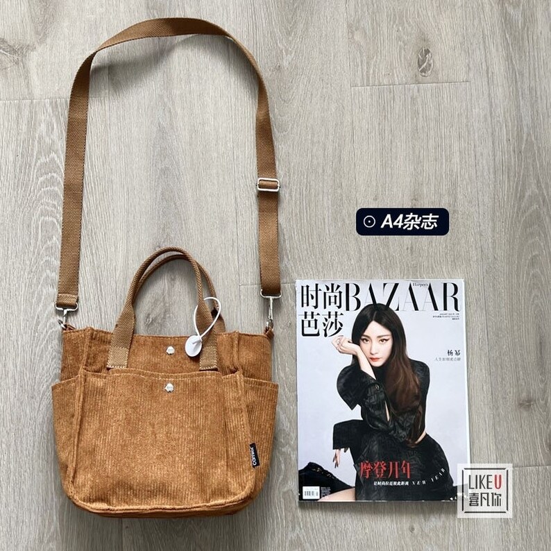 Corduroy Crossbody Tote Bag Corduroy Crossbody Bags Corduroy Etsy