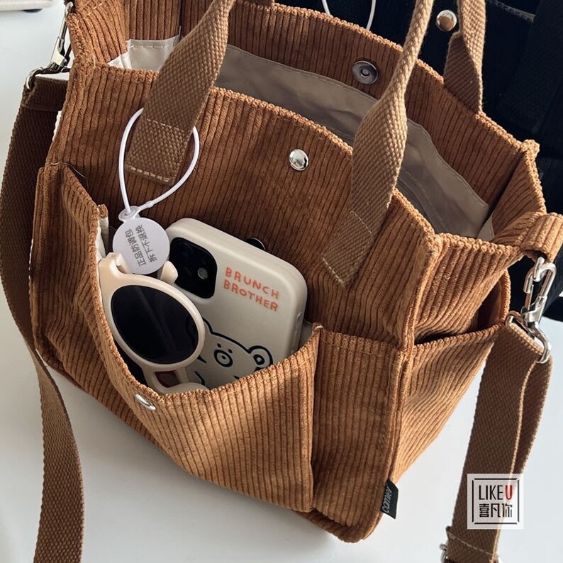 Corduroy Crossbody Tote Bag Corduroy Crossbody Bags Corduroy Etsy