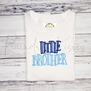 Blue Little Brother shirt - Little Brother Shirt - Personalized Little Brother Shirt - Shirts For Brothers - Embroidered Shirt