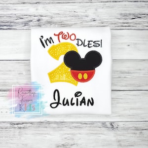Mickey Mouse 2nd Birthday shirt - Second Birthday Mickey Shirt - Personalized Mickey Birthday Shirt - Mickey Mouse Party - Embroidered Shirt