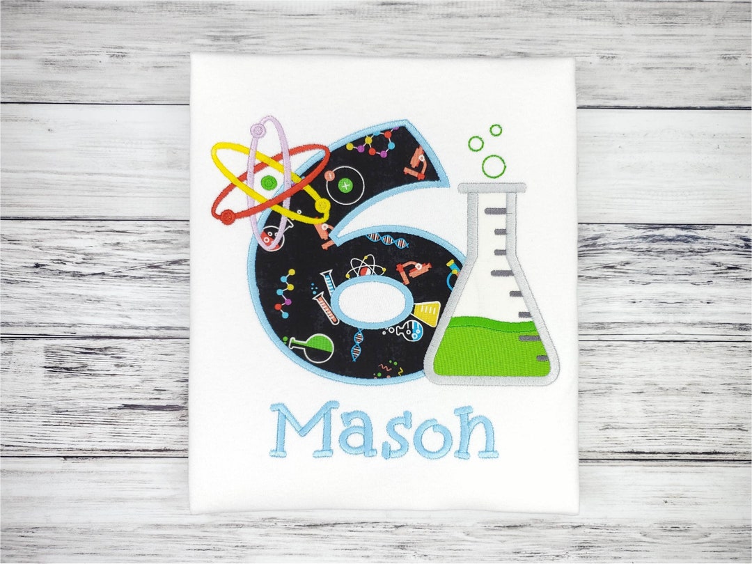 Birthday Shirt Age 6 Boys Girls Science Theme Party