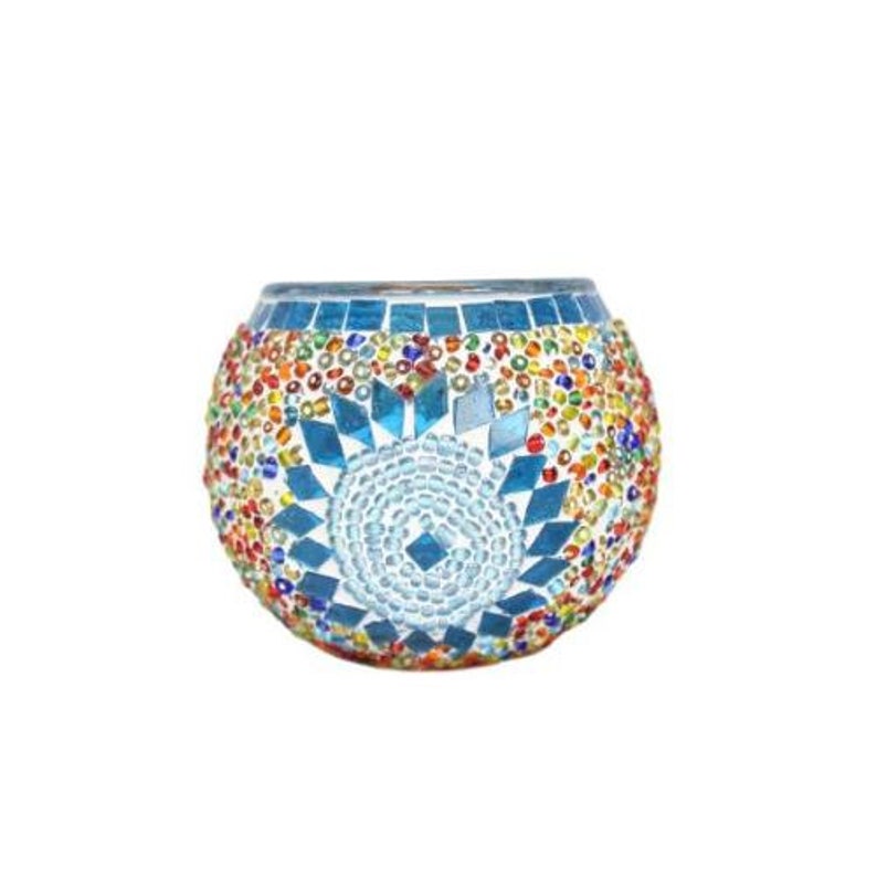 Turkish Mosaic Glass Candle Holder Various Colors Turkish Etsy