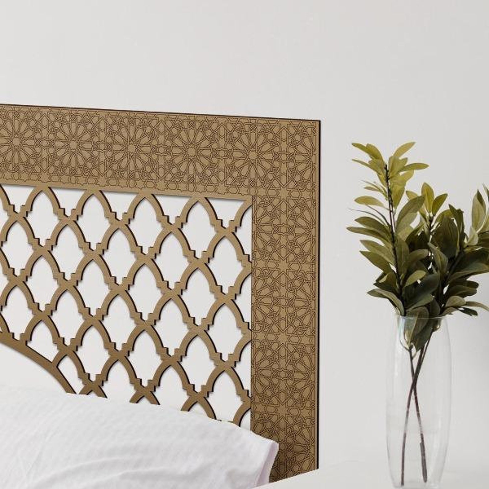Arabic Wooden Headboard Model Bab Ali Gold 160cm Handmade Etsy