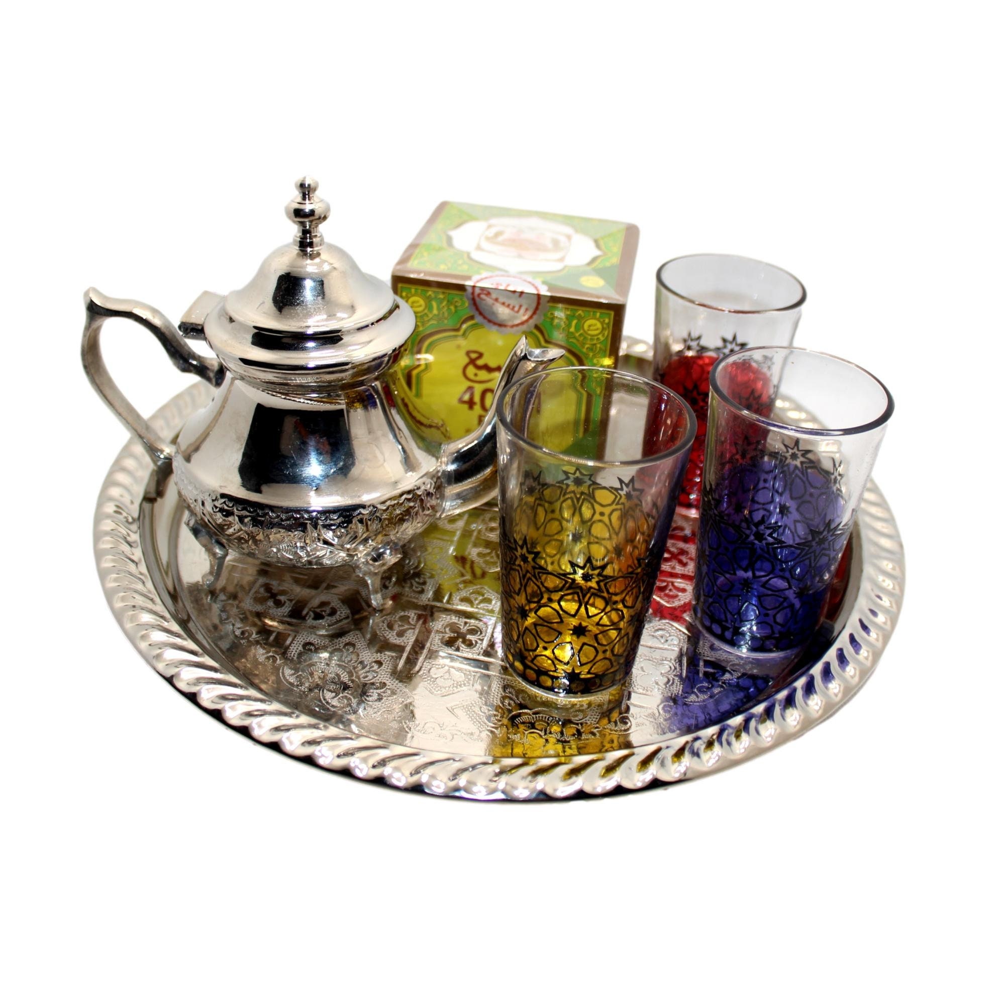 fontein Menstruatie Dankbaar Marokkaanse thee set Marokkaanse thee set en theepot - Etsy Nederland