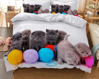 Next Cute Pets Girls Animal Print Cat Puppy Duvet Quilt Cover Pillowcase Bed Set