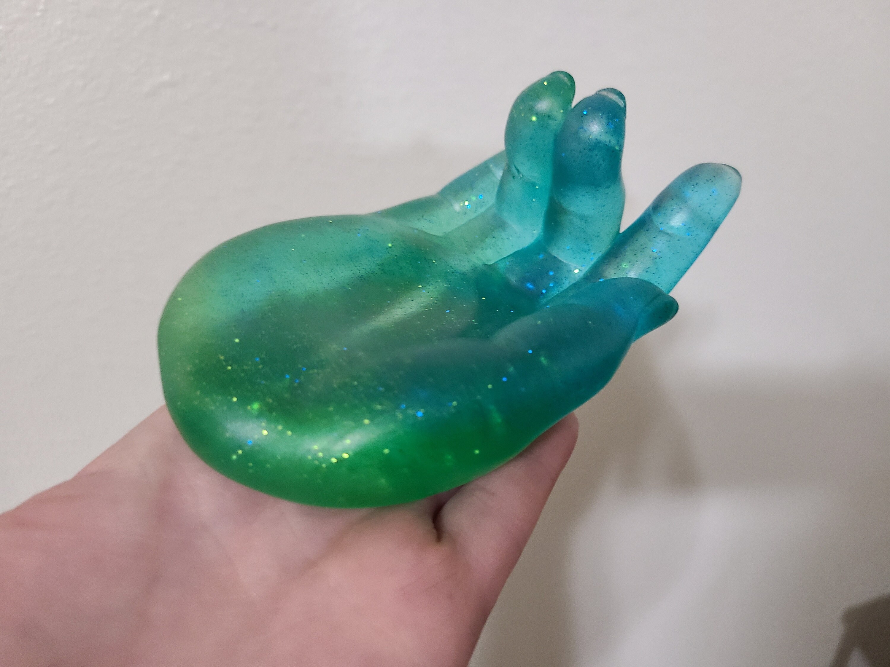 Jelly Glitter Sphere Stone Orb Crystal Ball Holder Hand Etsy