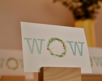 Postcard "WOW" turquoise / gift card / greeting card / design card