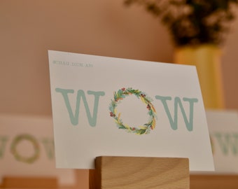 Postkarte "Schau dich an WOW" türkis / Geschenkkarte / Grußkarte / Designkarte