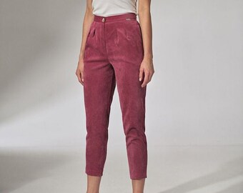 Wine Red Trousers - Etsy