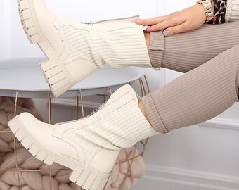 cream boots