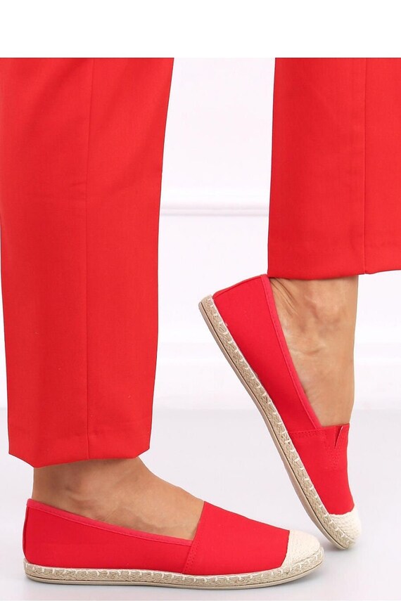 Summer Red Wedge Espadrilles Red Flats Sandals Shoes for - Etsy