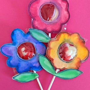 Flower Lollipop DIY Valentine Digital Download