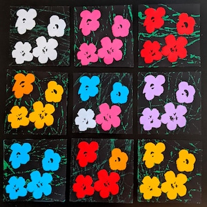 Andy Warhol Inspired Flowers Template/Stencil