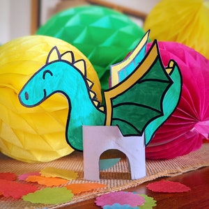 Dragon Craft Template Digital Download DIY Craft for Kids